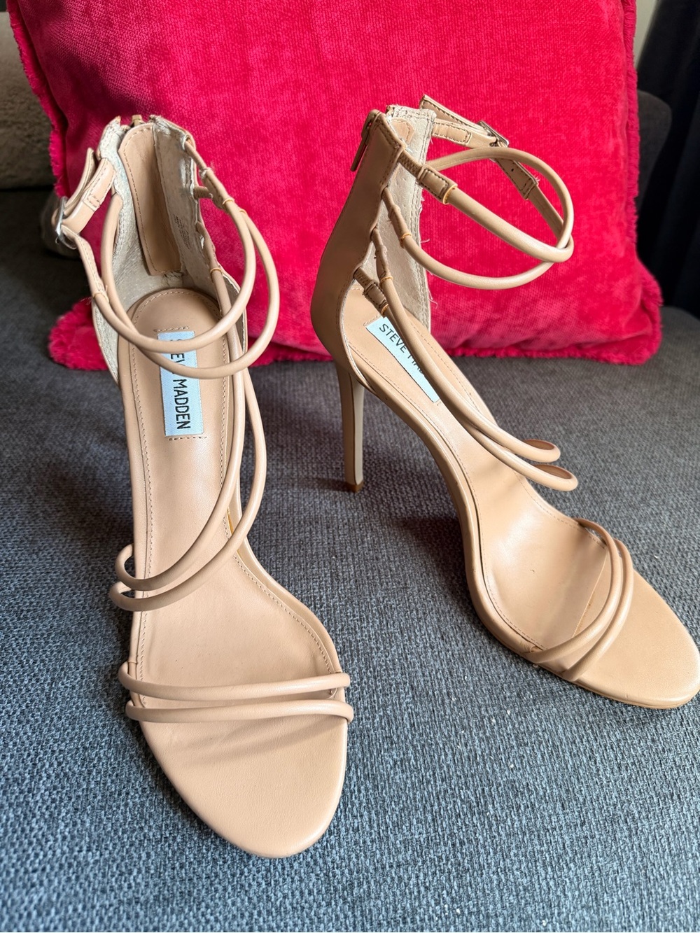 Steve Madden Beige/Nude Strappy Stiletto Sandals